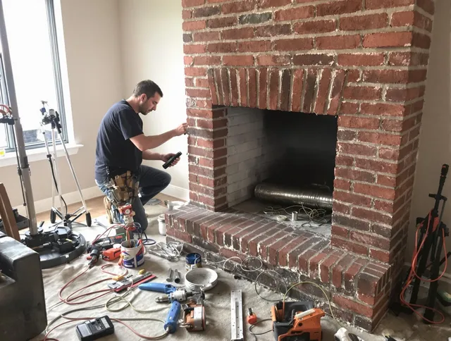 Lake Forest Chimney Sweep specialist finalizing chimney liner service in Lake Forest, CA