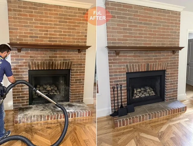 Lake Forest Chimney Sweep carefully sanitizing a fireplace in Lake Forest, CA