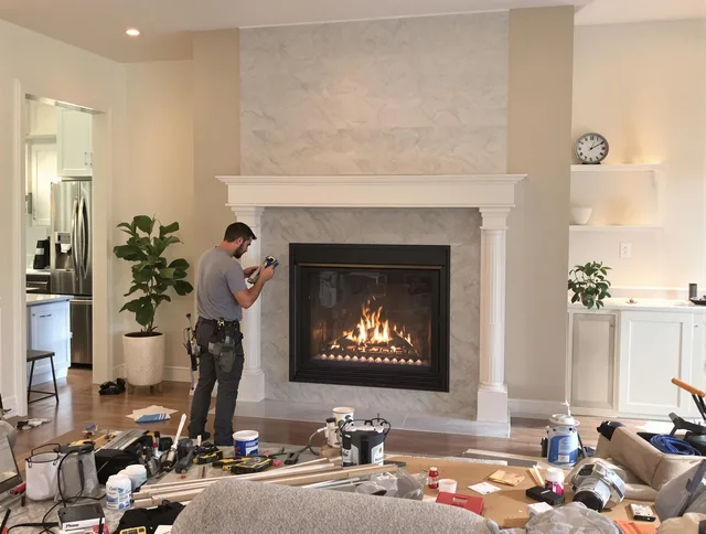Newly installed fireplace by Lake Forest Chimney Sweep in Lake Forest, CA